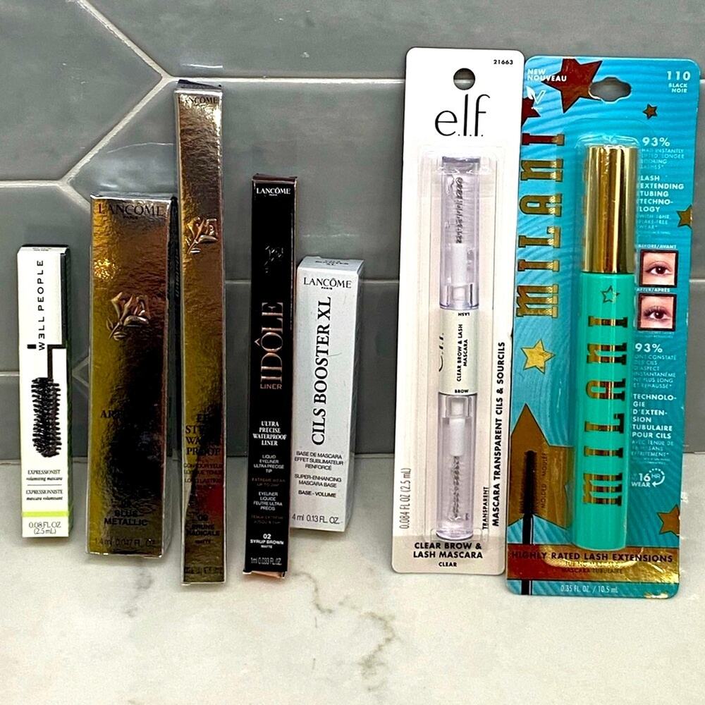 Lancome Elf Well People Milani Makeup Eye liner & mascara 7 pc bundle lot